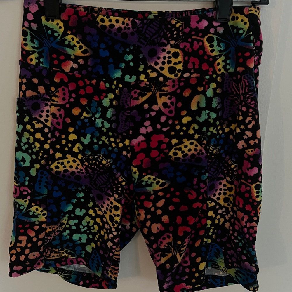 Rainbow Butterfly Biker Shorts